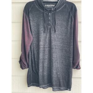 MK Machine ladies heathered 3 button hoodie XL black and red MOTO look